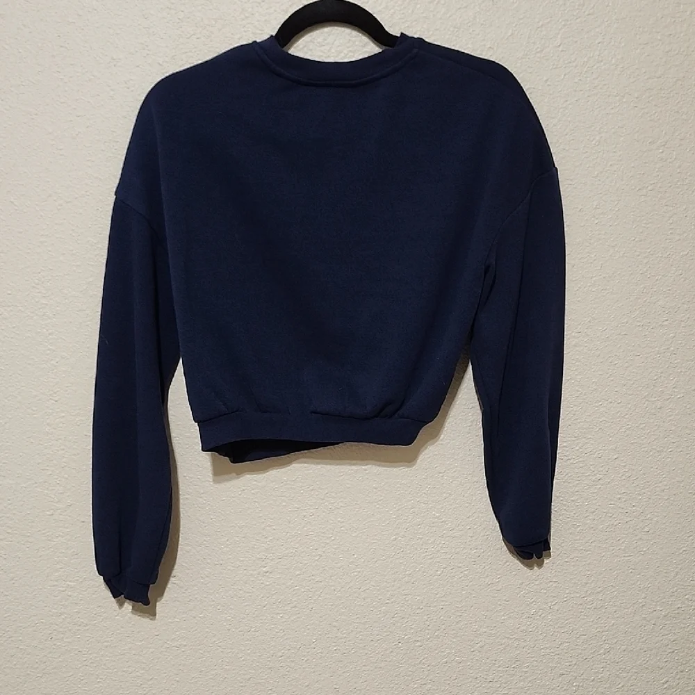 H&M Blue and White Graphic Crew Neck Sweatshirt - Picture 7 of 8